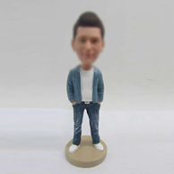 Personalized custom bobbleheads of casual man