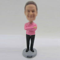 Personalized custom pink shirt man bobbleheads