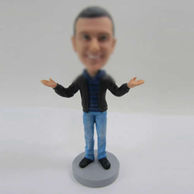 Personalized custom bobble heads of casual man