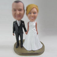 Personalized custom sweet wedding cake bobblehead dolls