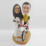 Personalized custom bike wedding cake bobble heads