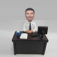 Personalized custom man in office bobble head