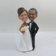 Personalized custom happiness wedding cake bobbleheads