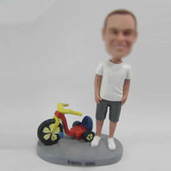 Personalized custom man with Scooter bobbleheads