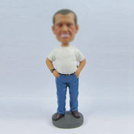 Personalized custom white Tshirt bobble heads