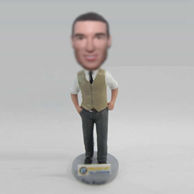 Personalized custom work man bobblehead doll