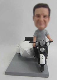 Personalized custom black moto bobble heads