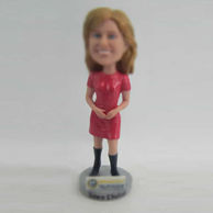 Personalized custom red dress bobblehead