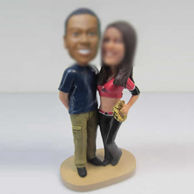 Personalized custom sweet couple bobbleheads