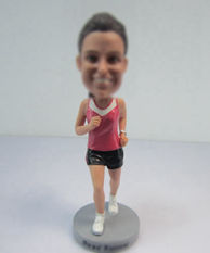 Personalized custom female Runners bobble heads