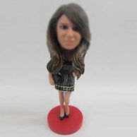 Personalized custom beautiful black dress bobble heads