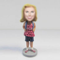 Personalized custom cute girl bobble heads