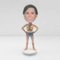 Personalized custom US girl bobbleheads