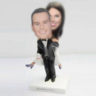 Personalized custom funny wedding cake bobbleheads