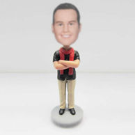 Personalized custom Red Scarf bobbleheads