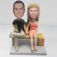 Personalized custom Dad with Mom bobbleheads