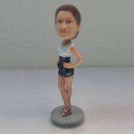 Personalized custom fashion girl bobble heads