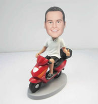 Personalized custom male with moto bobbleheads