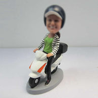 Personalized custom female with moto bobbleheads
