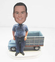 Personalized custom man with Truck bobbleheads