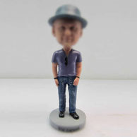 Personalized custom blue jeans man bobbleheads