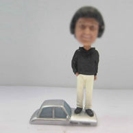 Personalized custom man with car bobble heads