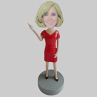 Custom red dress female bobbleheads