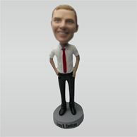 Custom white shirt bobble head