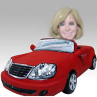Personalized custom woman and red color car bobbleheads