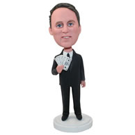 Customized millionaire with money in hand bobbleheads