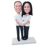 Custom couple in leisure time bobblehead