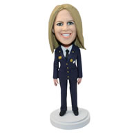 Custom handmade policewoman bobbleheads