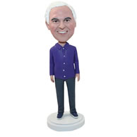 Custom purple shirt black jeans man bobbleheads