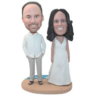 Personalized bride and bridegroom wedding bobbleheads