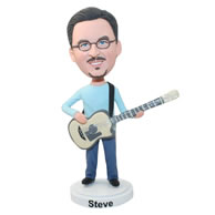 Personalized custom guitarist bobblehead