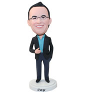 Custom office manager in suit bobbleheads