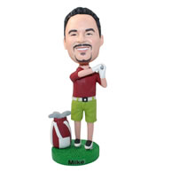 Personalized custom golfer in street clothes