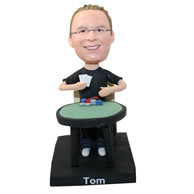 Custom gambler at gambling table bobbleheads