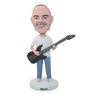 Custom guitar player in leisure clothes bobbleheads