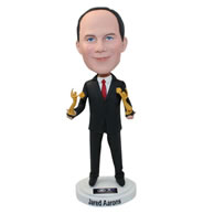 Custom man in suit with angle figurines bobbleheads