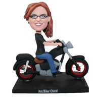Personalized custom chick ride on a hot motorcycle