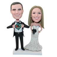 Personalized custom happiness wedding bobbleheads