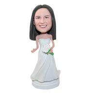 Personalized custom bride wedding bobbleheads