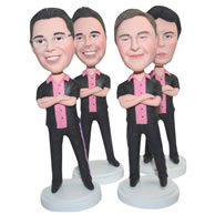 Personalized custom best friends in the same clothes bobbleheads