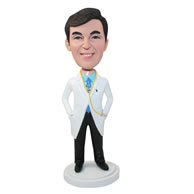 Personalized custom doctor in a white coat bobbleheads