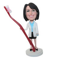Personalized custom women with a big toothbrush
