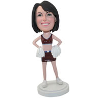 Personalized custom female cheerleader bobbleheads