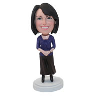 Personalized custom woman in skirt bobbleheads