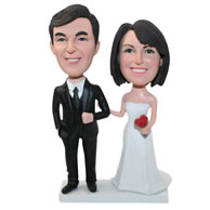 Custom handmade wedding cake topper bobbleheads