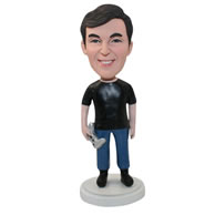 Personalized custom man with a PSP controller bobbleheads